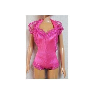 Vtg 1979 Barbie Beauty Secrets 1290 Pink Lace Teddy Lingerie Bodysuit Romper